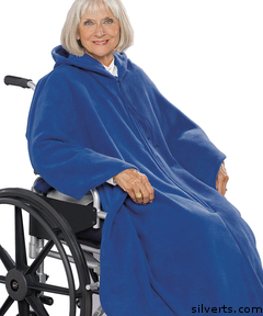 271000801 Mens Wheelchair Cape & Womens Adaptive Wheelchair Cape Clothing Poncho Fleece Capes - One, Navy