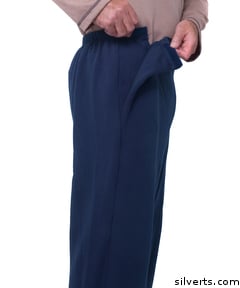 506310107 Arthritis Mens Fleece Pants With Fasteners - 3xl, Navy