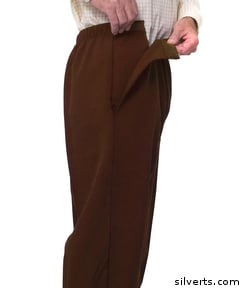 506610303 Side Open Adaptive Pants For Men - Fasteners - 3xl, Brown
