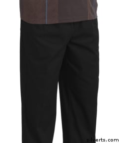 507900303 Full Elastic Waist Pull On Pants For Men - Cotton Rugger Pants - Medium, Black