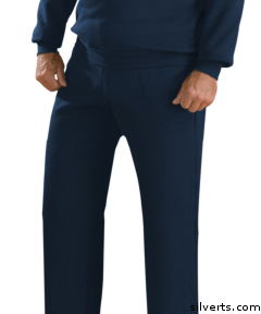 508200103 Mens Elastic Waist Fleece Track Pants - Elastic Pull On Pant For Men - Medium, Navy