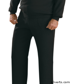 508200203 Mens Elastic Waist Fleece Track Pants - Elastic Pull On Pant For Men - Medium, Black