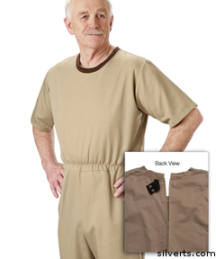 508300306 Mens Alzheimers Clothing - Alzheimer Anti-strip Jumpsuit - 2 Extra Large, Taupe
