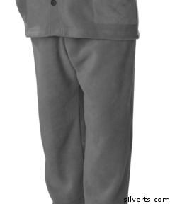 518200402 Mens Adaptive Open Back Polar Fleece Wheelchair Pants - Back Snap Pants - Small, Grey