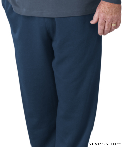 509400102 Fleece Adaptive Wheelchair Pants For Men - Disabled Adults - Small, Navy