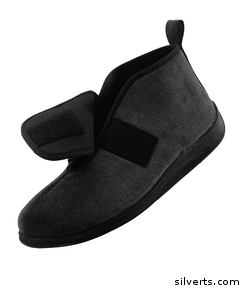 511800203 Comfortrite Slippers For Men - Extra Wide Extra Deep Fit - 9, Black