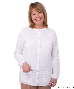 132600105 Womens Cardigan Sweater With Pockets - Extra Large, White