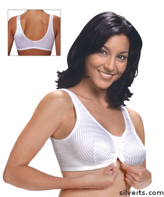 184600102 Front Closure Comfort Bras - 36, White