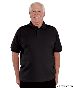 504300403 Mens Regular Knit Polo Shirt - Short Sleeve - Large, Black