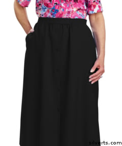 131300404 Womens Regular Elastic Waist Skirt With Pockets - Arthritis - 10, Black