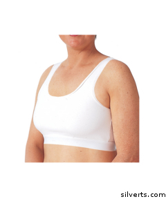 186100102 Pull On Bras - Cotton Midriff Comfort Bra Vest For Women - Small, White