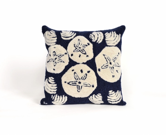 Transoceanimports 7fp8s140833 Frontporch Shell Toss Navy Square Pillow