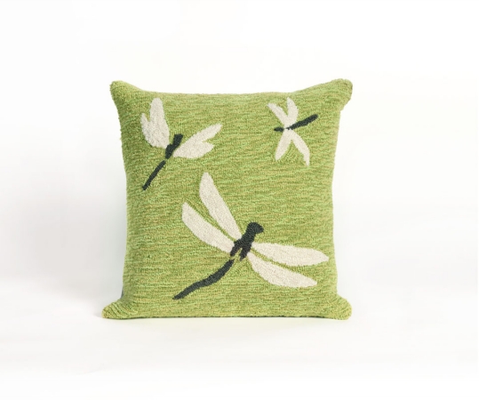 Transoceanimports 7fp8s141506 Frontporch Dragonfly Green Square Pillow