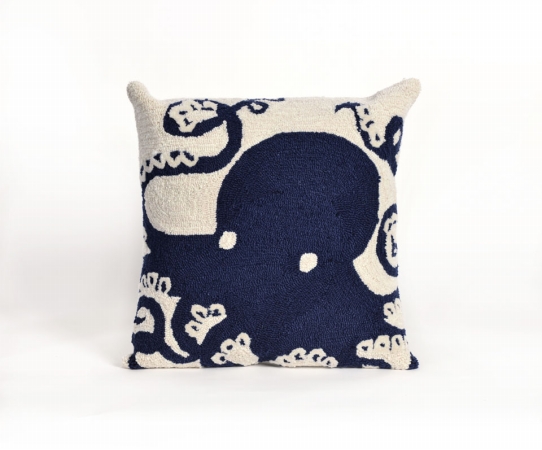 Transoceanimports 7fp8s143233 Frontporch Octopus Navy Square Pillow