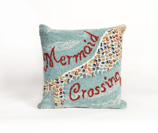 Transoceanimports 7fp8s144803 Frontporch Mermaid Crossing Water Square Pillow