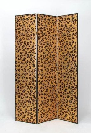 Waybornhomefurnishings 1399x Cheetah Look Screen Room Divider - Gold Black