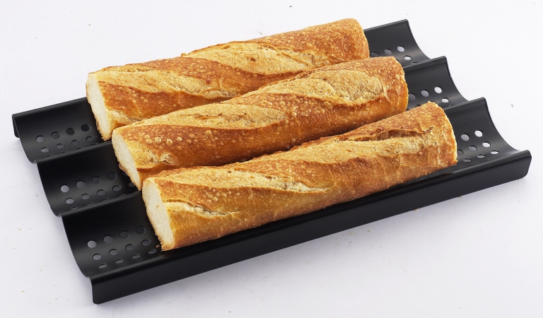 870002 3-loaf Perforated Baguette French Nonstick Bread Pan, 16 X 9 In.