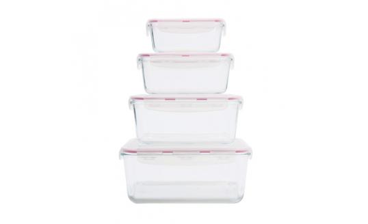 Tribest Glr04sn Glaslife Air-tight Glass Storage Containers, Rectangular Set
