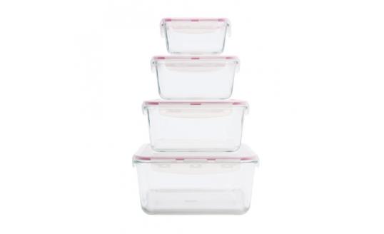 Tribest Gls04sn Glaslife Air-tight Glass Storage Containers, Square Set