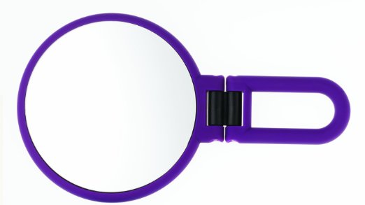 D1067pl Soft Touch Hand Held Mirror Purple