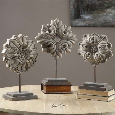 20016 Alarik Aged Ivory Florals, Set Of 3