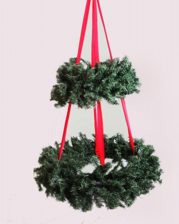 Hanging Basket Wreath With 684 Tips, 52 In.