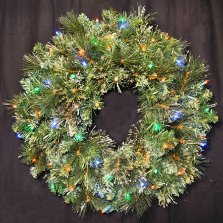 2 Ft. Pre-lit Led Multi Blended Pine Wreath