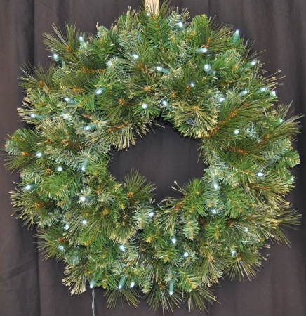 Wl-gwbm-02-lpw 2 Ft. Pre-lit Led Pure White Blended Pine Wreath