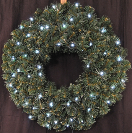 3 Ft. Prelit Battery Operated Cool White Led Sequoia Wreath