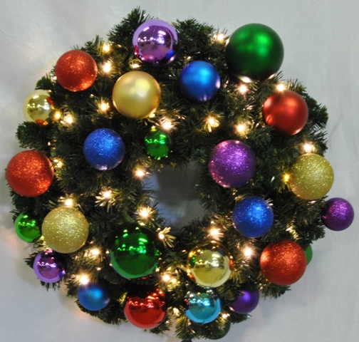 Wl-gwsq-03-royal-lww 3 Ft. Prelit Warm White Led Sequoia Wreath Decorated With The Royal Ornament Collection