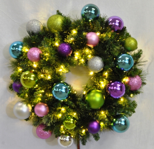 Wl-gwsq-03-vic-lww 3 Ft. Prelit Warm White Led Sequoia Wreath Decorated With The Victorian Ornament Collection