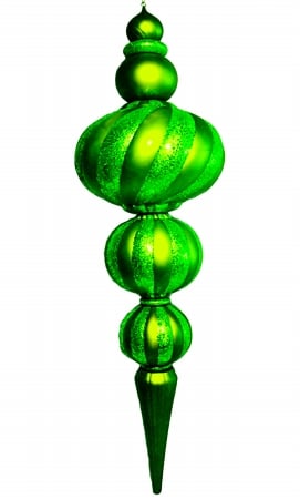 80 In. Oversized Finial With Glitter Finish, Lime Green