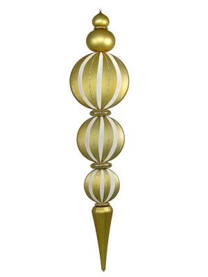 Wl-orn-88-go-slv 88 In. Oversized Finial With Glitter Finish, Gold & Silver