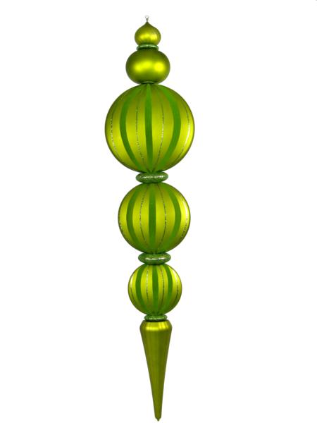 88 In. Oversized Finial With Glitter Finish, Lime Green