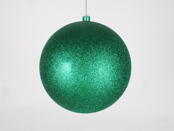 250 Mm. Glitter Green Ball Ornament With Wire