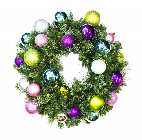 Led Sequoia Wreath Decorated With The Victorian Ornament Collection