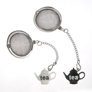 Ti-7 White & Black Teapot Stainless Steel Tea Infusers Pack Of 12