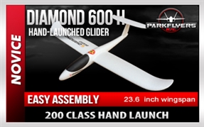 Parkflyers R-c 88976h Diamond Hand-launched Glider 600