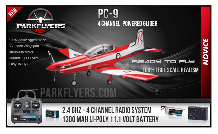 Parkflyers R-c 2400 Pc-9 4 Channel Rc Airplane