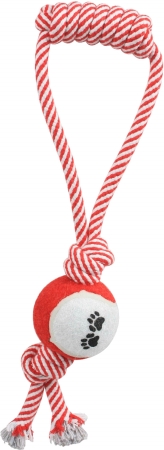 Pull Away Rope And Tennis Ball - Red, One Size