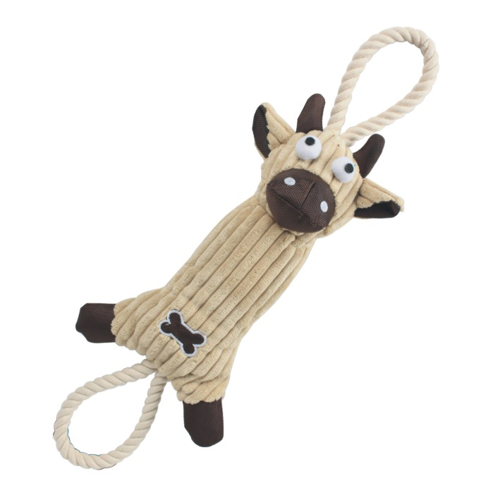 Jute And Rope Plush Cow Pet Toy - Brown, One Size