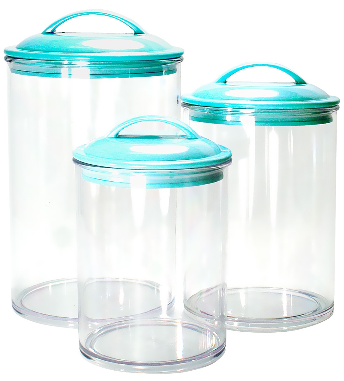 11172 Turquoise Acrylic Canister - Set Of 3