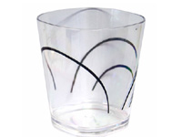 76237 Acrylic Square Glass - Simple Lines, 14 Oz.