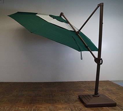 M2v952rb-101-01 11 Ft. Trigger Lift Cantilever Umbrella With Double Valance, Forest Green