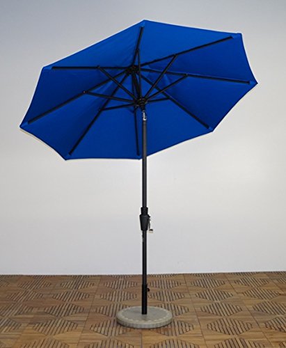 Um75-li-102 7.5 Ft. X 8 Rib Premium Market Umbrella, Licorice Frame, Pacific Blue Canopy