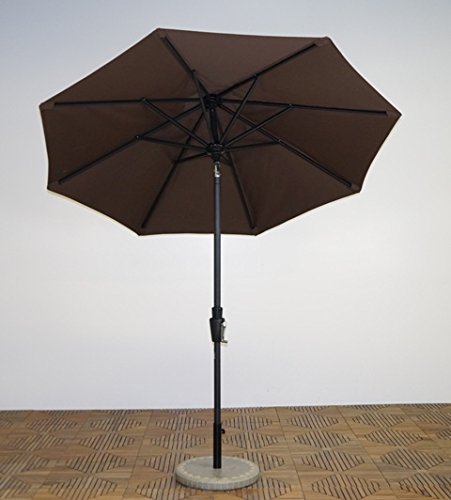 Um75-li-110 7.5 Ft. X 8 Rib Premium Market Umbrella, Licorice Frame, Kona Brown Canopy