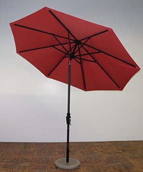 Um9-li-110 9 Ft. X 8 Rib Premium Market Umbrella, Licorice Frame, Kona Brown Canopy
