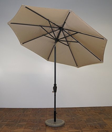 Um9-du-106 9 Ft. X 8 Rib Premium Market Umbrella, Durango Frame, Antique Beige Canopy