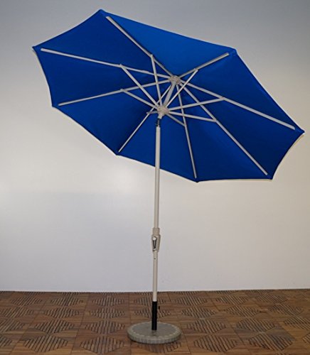 Um9-as-102 9 Ft. X 8 Rib Premium Market Umbrella, Aspen Frame, Pacific Blue Canopy