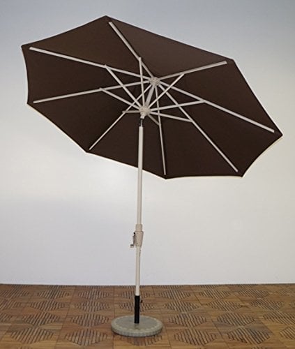Um9-as-110 9 Ft. X 8 Rib Premium Market Umbrella, Aspen Frame, Kona Brown Canopy